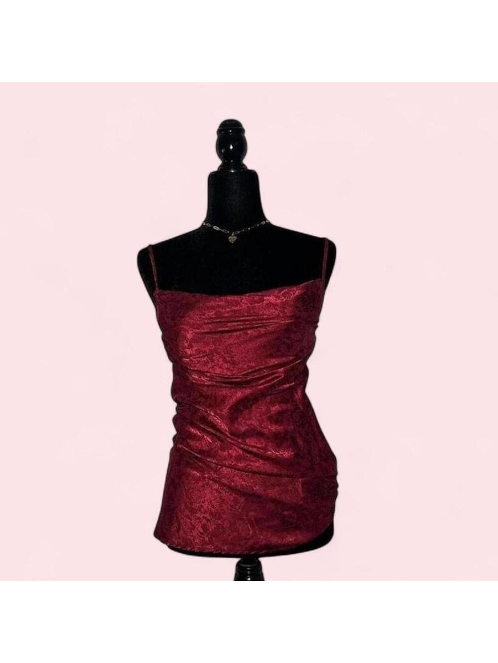Princess Polly Red Rose Print Mini Dress Spaghetti Strap Coquette Size 0